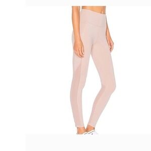 VARLEY Womens Athleisure Leggings Cropped Cutout Mesh Panel Light Pink Size S